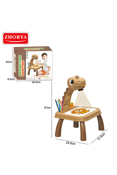 Tim Drawing table with projector, 3 discs/24 templates, 12 markers, whiteboard with eraser, 28×22×25 cm