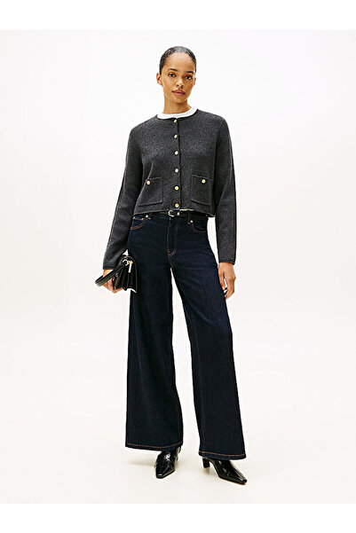 Tommy Hilfiger Gold-Tone Button Soft Wool Cardigan