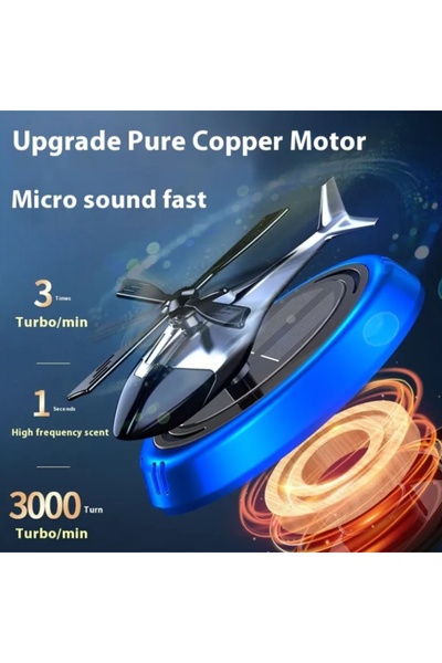OEM Solar Car Air Diffuser Helicopter Premium | Black | Cologne Scent | Dashboard Mount