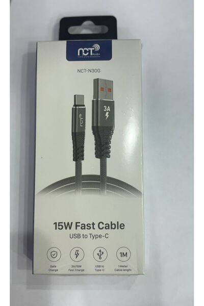 15 W hızlı şarj kablosu type-c hasır kablo