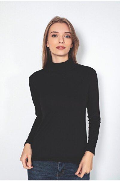 Nihomall20 Turtleneck Long Sleeve Suitable for Hijab Viscose Stretch Fabric Stretchy Black or White Badi Bodysuit