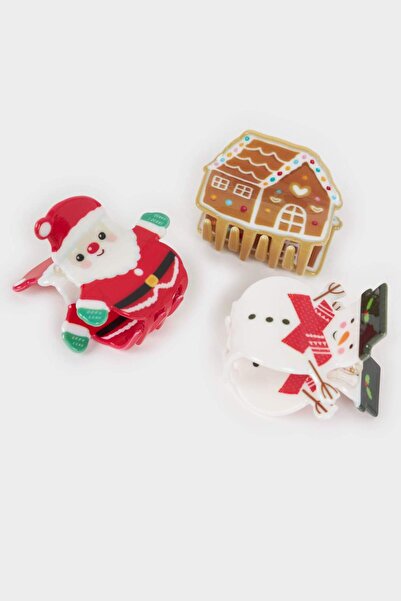 DeFacto Women's New Year Snowman Themed 3-Piece Latch Buckle F7060Axns