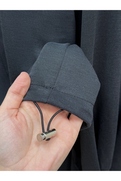 BENAHOLL Dariana Kangru Pocketed Tunic with Tightened Skirt Set-Nl678 Anthracite