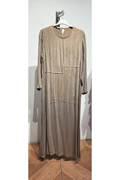 MÜSEMMA Kadın tesettür büyük beden ipek kupra elbise