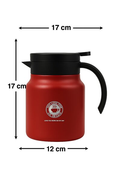 Biki 1000ml Stainless Steel Vacuum Flask with Handle, Tea Infuser & 2 Cups, 12–24Hr Insulation