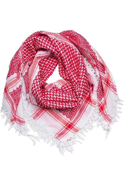 Generic Palestine Red Shemagh Headscarf Traditional Desert Scarf for Men, 100% Cotton