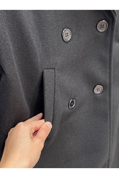 BENAHOLL Alita Shoulder Padded Sleeve Epaulettes Embroidered Coat-Ek1003 Black