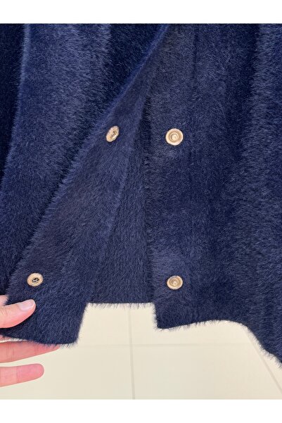 BENAHOLL Elina Gold Buttoned Belted Cardigan-Kr5026 Navy Blue