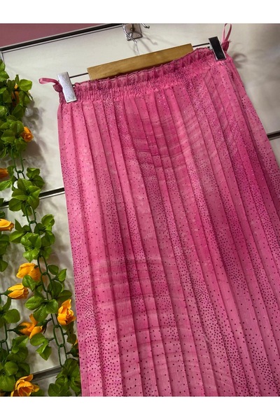 edu collection Chiffon Pleated Skirt with Lining