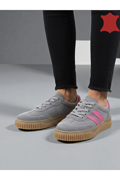 ANGEL BLUE WOMEN'S CASUAL SNEAKERS IN NATURAL LEATHER