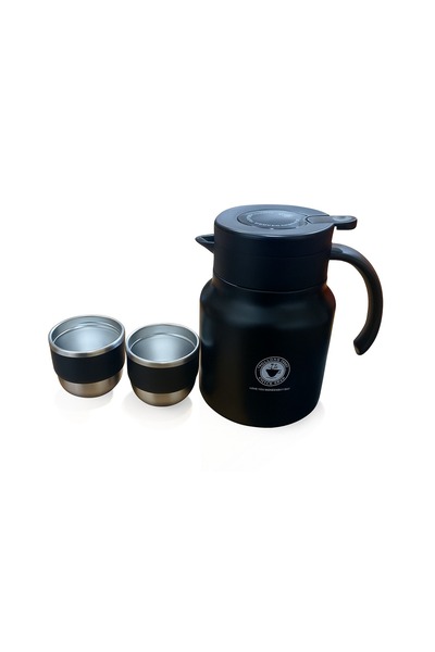 Biki 1000ml Stainless Steel Vacuum Flask with Handle, Tea Infuser & 2 Cups, 1...