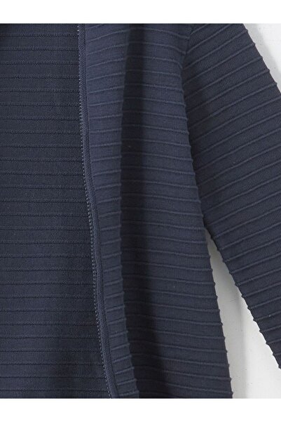 LC Waikiki Lcw Kids Crew Neck Textured Boy's Knitwear Cardigan