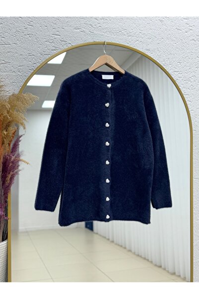 BENAHOLL سترة أدورا ذات أزرار على شكل قلب - كحلي اللون - موديل KR3198