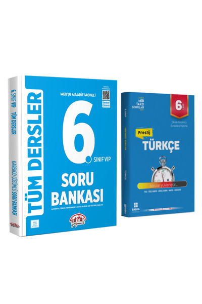 Editör Yayınevi MEB Maarif Modeli 6. Sınıf Tüm Dersler Soru Bankası+Türkçe So...