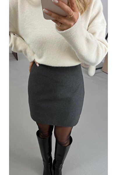 Sezgi Tekin Antrasit Mini Etek