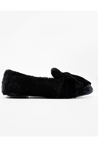 CCWAY AYAKKABI Women's Bowknot Home Slippers Black