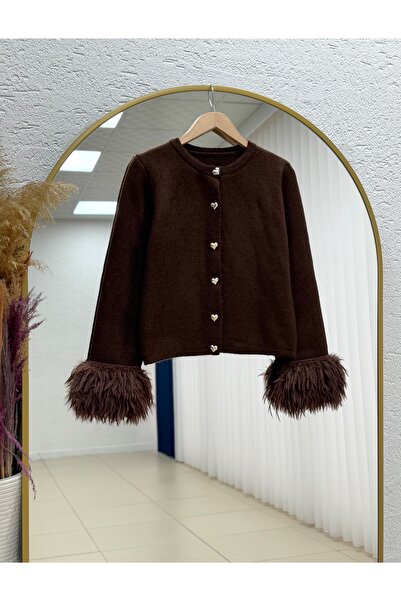 BENAHOLL سترة أيمي كلو ذات الأطراف المهدبة - SA07380 بني