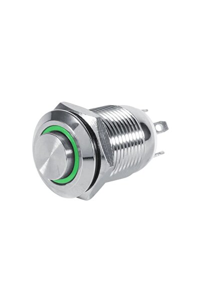 Maroces 12 MM HALKA LEDLİ METAL KALMASIZ YAYLI BUTON 4 BACAKLI IP65 YEŞİL