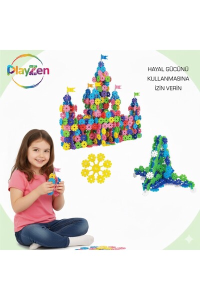 PlayZen Masterflakes Eğitici Kilitli Diskler Stem Eğitimi Uyumlu 5 Renk Ve 300 Parça Yapı Oyuncak Seti