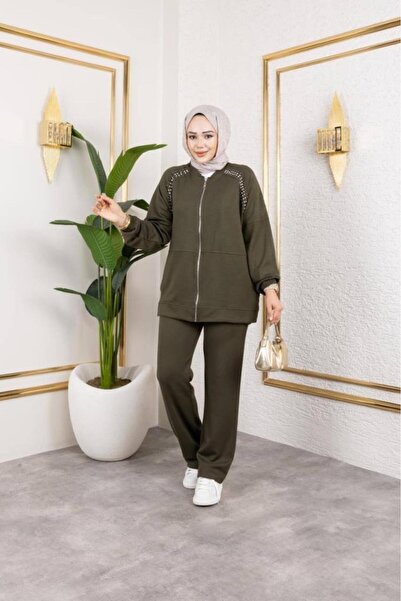 Tebrikler tekstil Women's Hijab Top and Bottom Set Model G3996