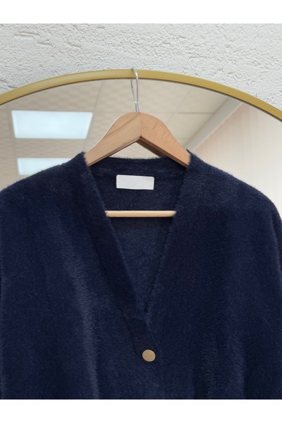 BENAHOLL Elina Gold Buttoned Belted Cardigan-Kr5026 Navy Blue