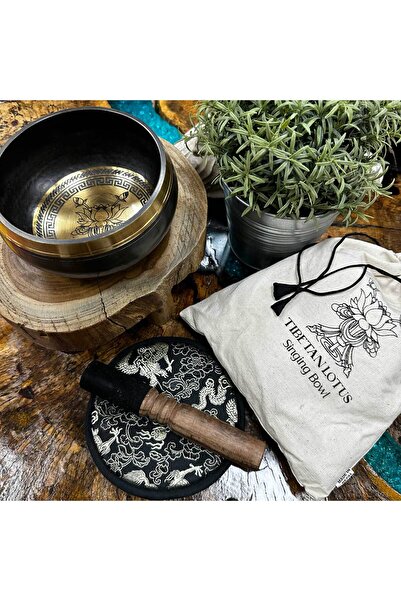 OEM Tibetan Singing Bowl "Lotus" | Handmade Brass | 14 cm