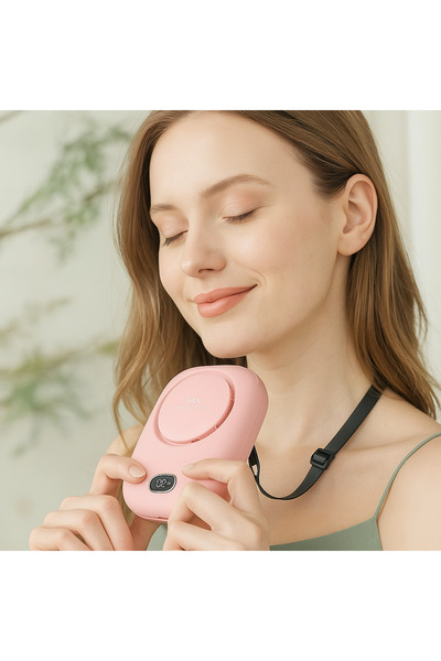 OEM Mini portable fan, pink, compact, 3 speeds, LCL, USB-C, ideal for travel, office, car