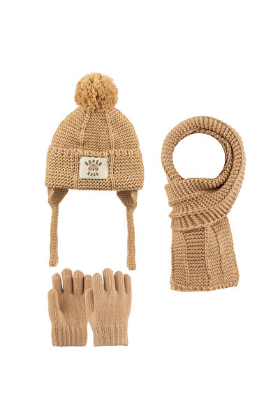 Kitti 1-4 Years Old Boy's 3-Piece Set Scarf, Beanie and Gloves Set