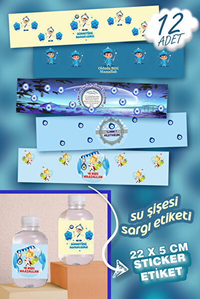 karanca parti süs Sünnet İçin Su Şişesi Etiketi Sticker Yapışkan Çıkartma (12...