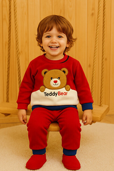 canmana kids&baby Момчешки комплект от флис с бродерия „Теди“