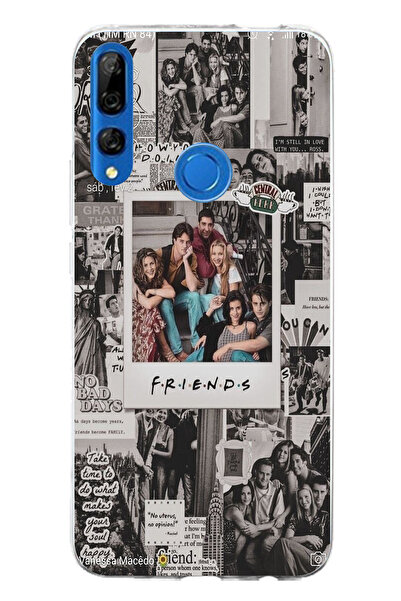 TechTree حافظة سيليكون مطبوع متوافقة مع هاتف Honor 9X بتصميم Friends Nostalgia
