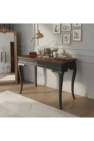 Wooding Mobilya 90 Cm Masif Rustik Antrasit Ceviz Dresuar