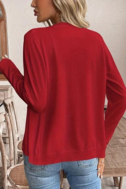 Mossta Buttoned Front Knitwear Jacket - Red