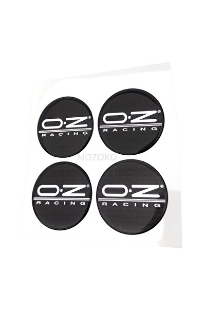 MOZOKO Kendinden Yapışkanlı OZ Racing Logolu Siyah 56 mm 3D Jant Göbeği Etike...