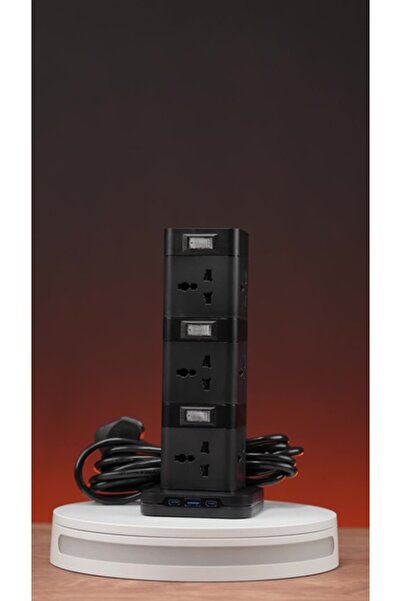 porodo موزع طاقة ثلاثي الطوابق مع USB-C PD وشحن سريع 3.0، وضمانات مدمجة، وطول كابل 3 أمتار،