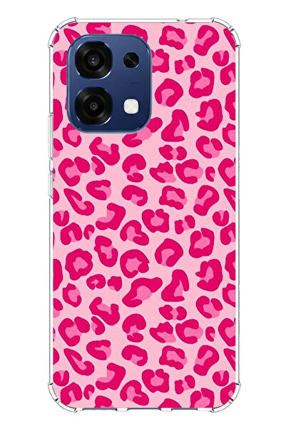 TechTree حافظة سيليكون مطبوع متوافقة مع هاتف اوبو A6 برو بتصميم الفهد الوردي