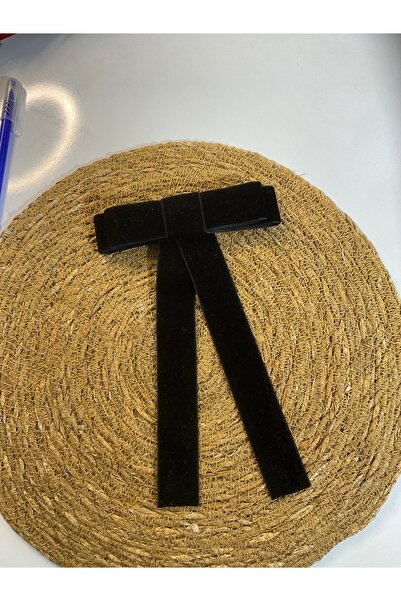 MADE BY PERİ مشبك شعر مخملي بذيل طويل على شكل فيونكة –