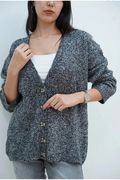 jöns since 1997 Women's V-Neck Oversized Striped Knitwear Cardigan