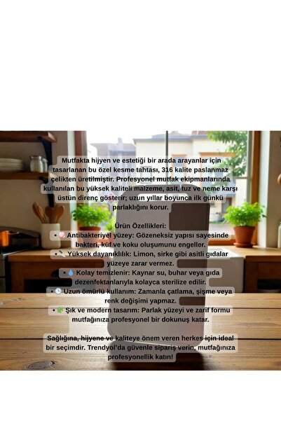 HappyPek Center 316 Quality Chrome Stainless Cutting Board