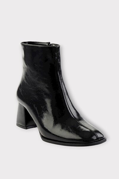 Liger Thick Heeled Zippered Women's Boots Black - Black