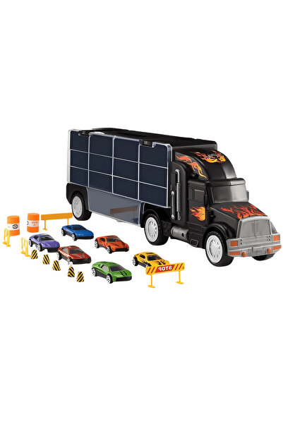 Tim Camion Trailer TIR cu 8 Mașinuțe și Accesorii, Set 1:22, Dimensiuni aprox. 45×12×18 cm