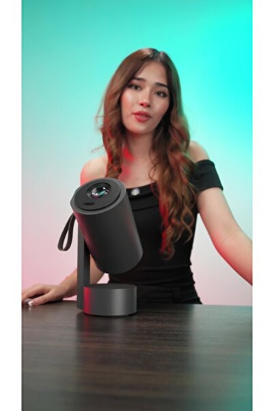 porodo Full HD Portable Smart Projector - 1080p, 250 ANSI, 5000mAh, Gray