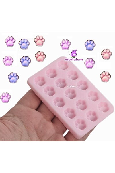 morlalem m 15'li Mini Minyatür Pati Seti, Kedi Patileri Silikon Kalıp K-1479,...