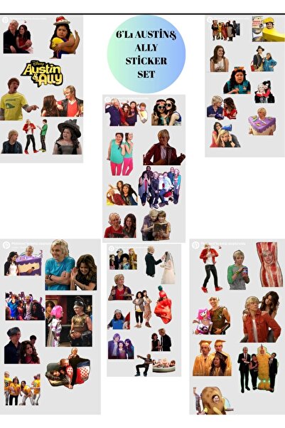 elviano 6’lı AUSTİN AND ALLY STİCKER SET AJANDAYA UYGUN