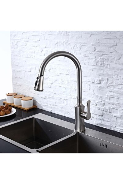 OEM Kitchen Faucet with Pull-Out Spray, 2 Flow Modes, Brushed Gray