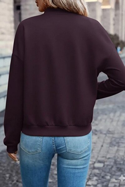 Mossta Modal Jacket with Front Zipper Pockets - Burgundy