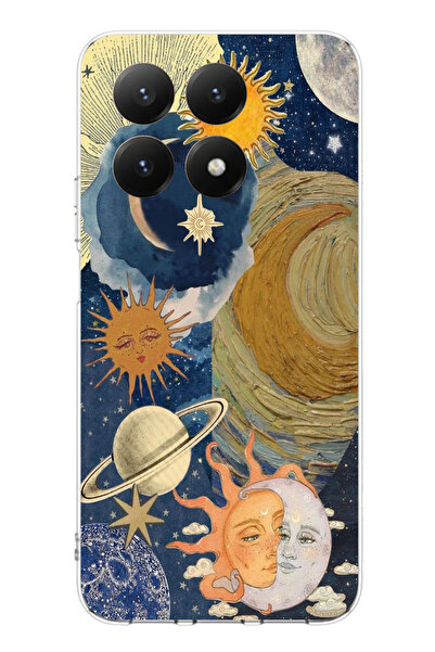 TechTree حافظة سيليكون مطبوع متوافقة مع هاتف Xiaomi 15T بتصميم الكون الشمسية ...