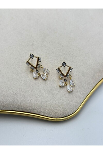 MyladyAccessoriess Geometric Drop Detail Minimal Steel Earrings