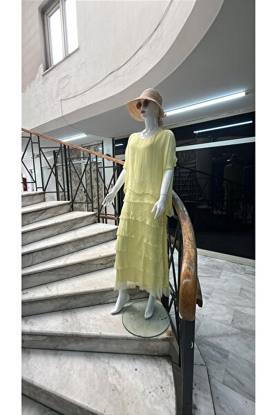 EREN STYLE Italian Size 2 Thin Looking Half Sleeve Layered Silk Dress