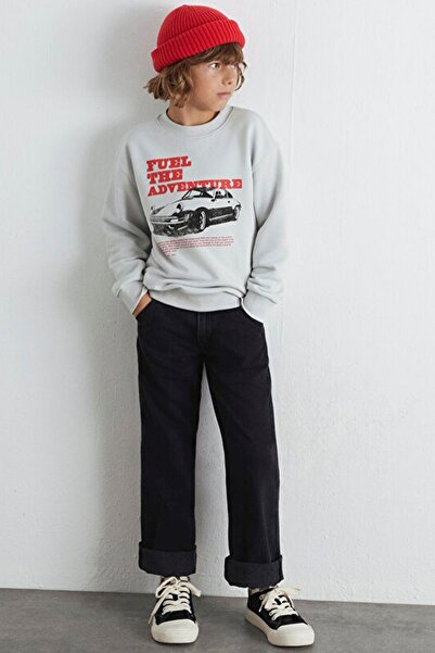 Mavi Erkek Çocuk Fuel The Adventure Baskılı Sweat